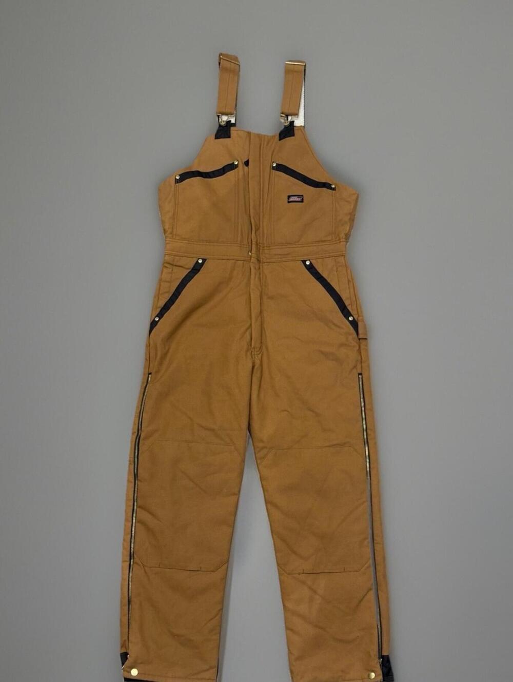 Dickies Overalls Mens Medium Regular Brown Canvas Workwear Heavy Duty Durable